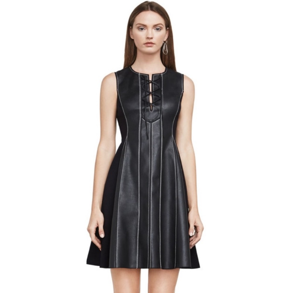 New BCBGMAXAZRIA Jolee Sleeveless Faux-Leather
Dress 📣‼️